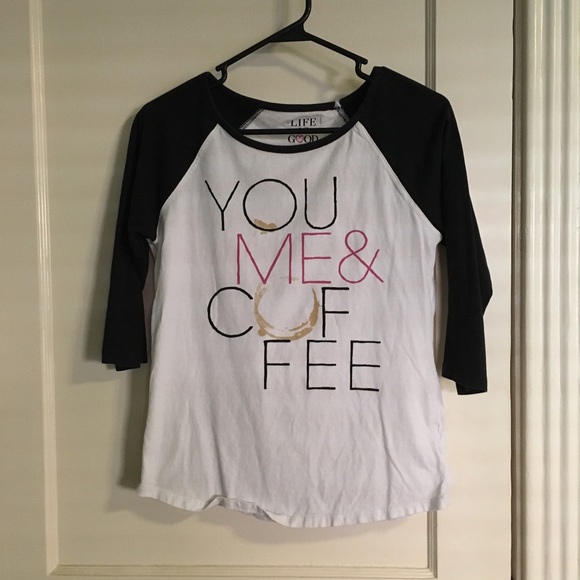 Life Is Good Tops - Life is good coffee lover baseball T-shirt